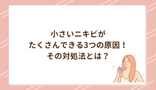 小さいニキビがたくさんできる3つの原因！その対処法とは？